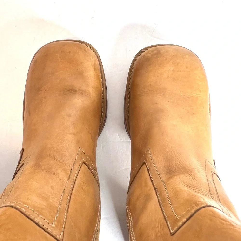 Awesome SKECHERS Vintage Boots Genuine Leather Platform Chunky Heel Above Ankle